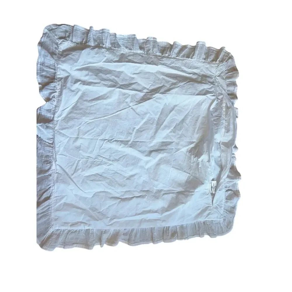 2 white Euro ruffled pillow sham brand Simply Shabby Chic